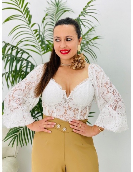 Top Sevillana blanco
